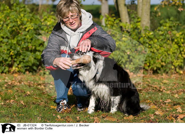 Frau mit Border Collie / woman with Border Collie / JB-01324
