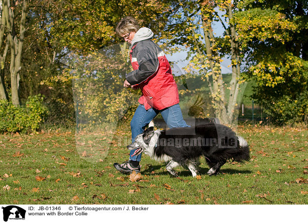 Frau mit Border Collie / woman with Border Collie / JB-01346