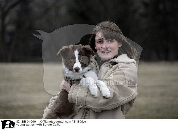 young woman with Border Collie / BB-01006
