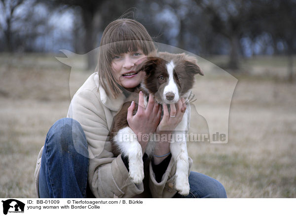 young woman with Border Collie / BB-01009