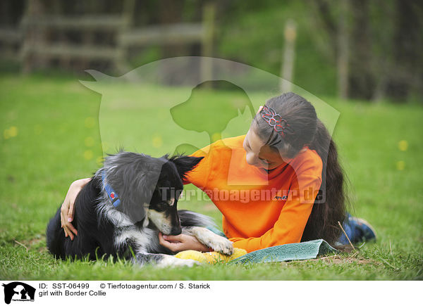 Mdchen mit Border Collie / girl with Border Collie / SST-06499