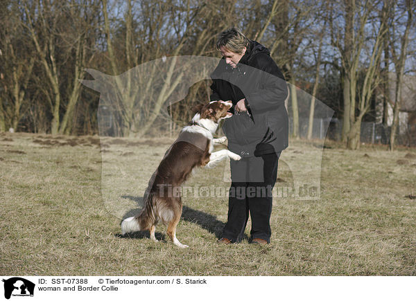 woman and Border Collie / SST-07388