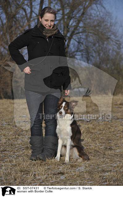 Frau mit Border Collie / woman with Border Collie / SST-07431