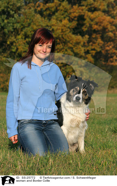 Frau und Border Collie / woman and Border Collie / SS-25772