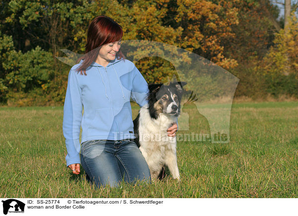 woman and Border Collie / SS-25774