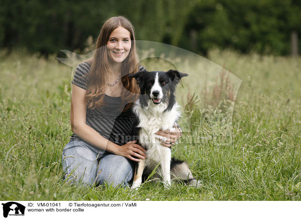 woman with border collie / VM-01041
