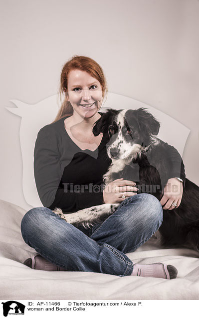 woman and Border Collie / AP-11466
