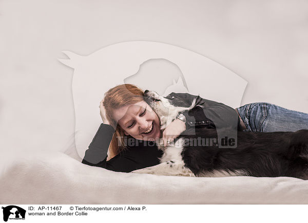 woman and Border Collie / AP-11467
