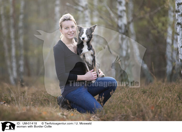 Frau mit Border Collie / woman with Border Collie / UM-01418