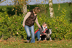 playing with Border Collie
