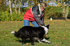 playing with Border Collie