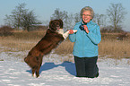 woman with Border Collie