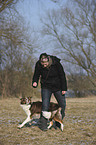 woman with Border Collie