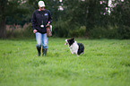 woman and Border Collie