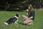woman and Border Collie
