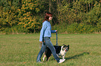 woman and Border Collie