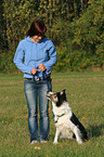 woman and Border Collie