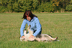 woman and Border Collie