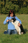 woman and Border Collie