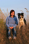 woman and Border Collie