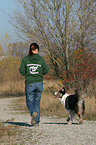 woman and Border Collie
