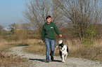 woman and Border Collie