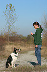 woman and Border Collie