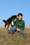 woman and Border Collie