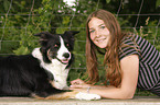 woman with border collie