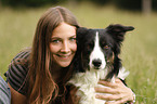 woman with border collie