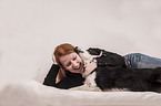 woman and Border Collie