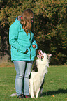 woman and Border Collie