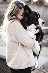 woman and Border Collie