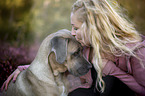 woman with Cane Corso