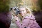 woman with Cane Corso