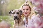 young woman with Cane Corso
