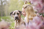 young woman with Cane Corso