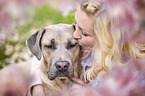young woman with Cane Corso