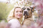 young woman with Cane Corso