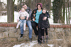 family with dog