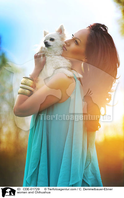 woman and Chihuahua / CDE-01729