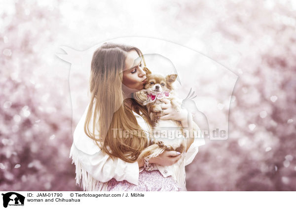 Frau und Chihuahua / woman and Chihuahua / JAM-01790