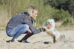 woman with Chinese Crested Powderpuff