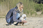 woman with Chinese Crested Powderpuff