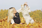 woman with Chinese Crested Powderpuff