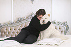woman and Chow Chow