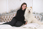 woman and Chow Chow
