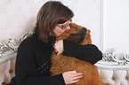 woman and Chow Chow