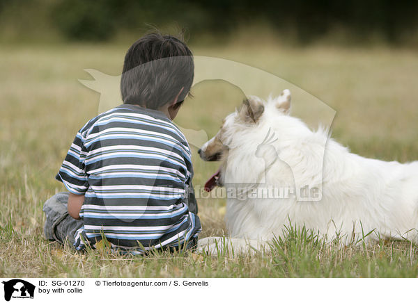 Kind mit Collie / boy with collie / SG-01270