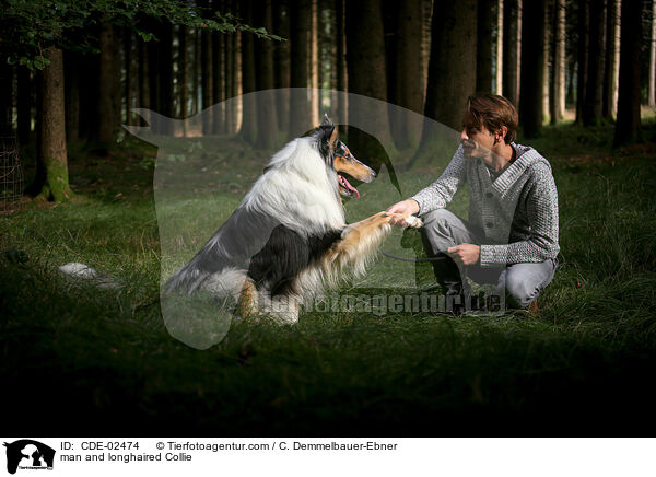 Mann und Langhaarcollie / man and longhaired Collie / CDE-02474